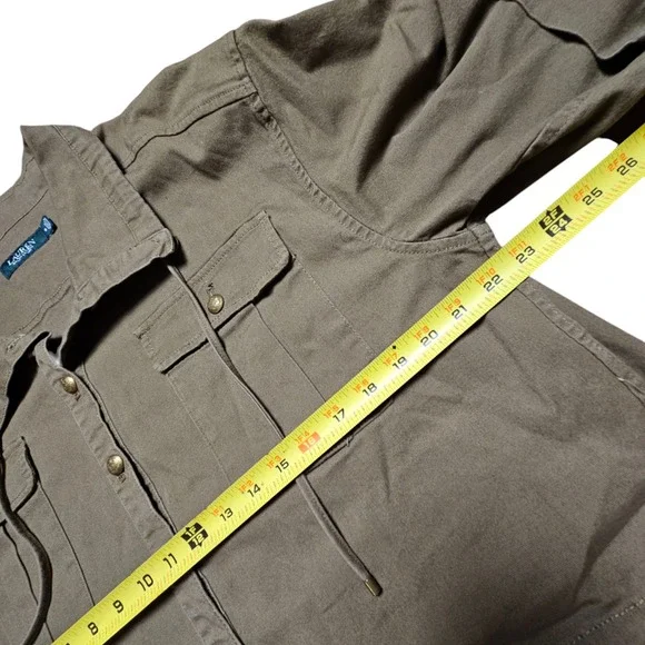 Lauren Ralph Lauren Womens 16 Vondra Cropped Utility Jacket Olive Twill Safari - Picture 9 of 9